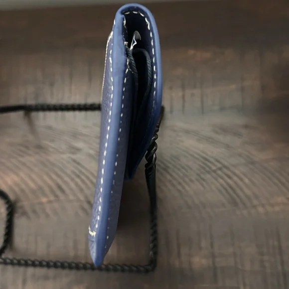 Dooney & Bourke Blue Pebbled Leather Wallet - Picture 7 of 9